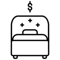 single bed icon with transparent background vector