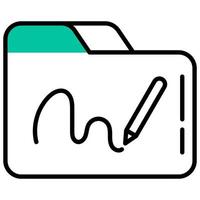 folder and sign vector