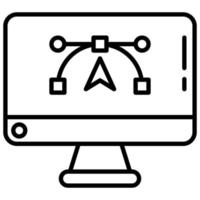 monitor y herramientas de edición de vectores