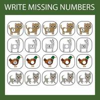 Write the missing numbers in the correct order vector