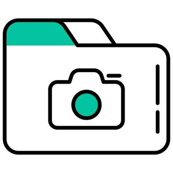 folder and camera vector