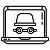 laptop and incognito browser vector