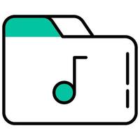 folder and music note vector