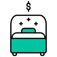 single bed icon with transparent background vector