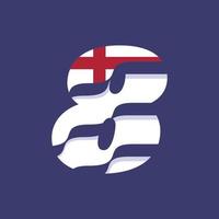 England Numerical Flag 8 vector