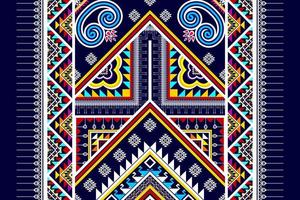 diseño de patrones sin fisuras étnicos ikat. alfombra de tela azteca adornos de mandala decoraciones textiles papel tapiz. fondo de vector de bordado tradicional de pavo étnico nativo boho tribal