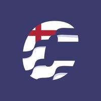 England Alphabet Flag C vector