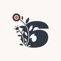 Numeric Flower 6 vector