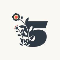 Numeric Flower 5 vector