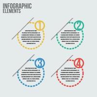 Circular timeline steps infographics template design vector