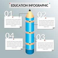 Education infographic template design with pencil elements vector