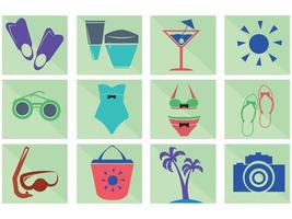 colección de iconos de vacaciones de verano vector