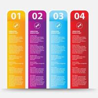 Modern Info-graphic Template for Business with 4 steps, icons for 4 options, multi-color, labels. Vector info-graphic element.