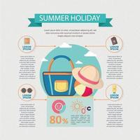 viajes infográficos que planean una idea plana de negocios de vacaciones de verano. ilustración vectorial del concepto hipster. se puede utilizar para el diseño, la publicidad y el diseño web. vector