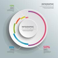 Circle chart for infographics. Vector diagram with 3 options. Can be used for graph, presentation, report, step options, web design.