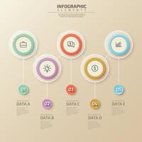 infografía empresarial para la plantilla de línea de tiempo de hitos de la empresa con 5 opciones. fácil de usar para su sitio web o presentación. vector