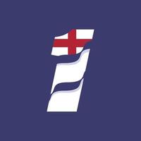 England Numerical Flag 1 vector