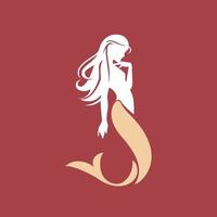 logotipo de la dama sirena vector