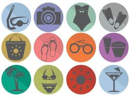 colección de iconos de vacaciones de verano vector