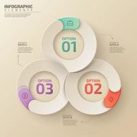 Business infographic template with circle round 3 steps or options vector