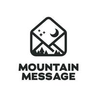 logotipo de mensaje de montaña vector