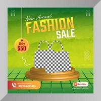 Social media post Fashion bag or ladies bag sale banner layout flyer template vector