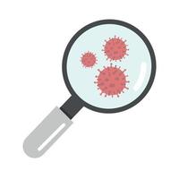 Magnifying glass with covid-19 icon vector