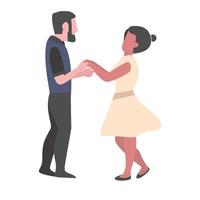 Cute romantic couple dancing together vector