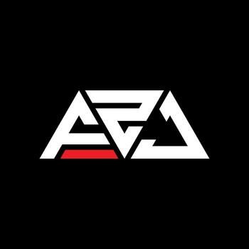 FZJ triangle letter logo design with triangle shape. FZJ triangle logo design monogram. FZJ triangle vector logo template with red color. FZJ triangular logo Simple, Elegant, and Luxurious Logo. FZJ