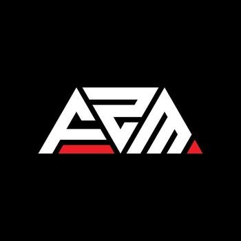 FZM triangle letter logo design with triangle shape. FZM triangle logo design monogram. FZM triangle vector logo template with red color. FZM triangular logo Simple, Elegant, and Luxurious Logo. FZM
