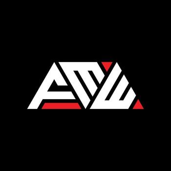 FMW triangle letter logo design with triangle shape. FMW triangle logo design monogram. FMW triangle vector logo template with red color. FMW triangular logo Simple, Elegant, and Luxurious Logo. FMW