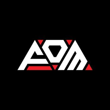 FOM triangle letter logo design with triangle shape. FOM triangle logo design monogram. FOM triangle vector logo template with red color. FOM triangular logo Simple, Elegant, and Luxurious Logo. FOM