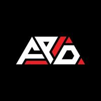 FPD triangle letter logo design with triangle shape. FPD triangle logo design monogram. FPD triangle vector logo template with red color. FPD triangular logo Simple, Elegant, and Luxurious Logo. FPD