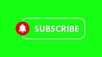 Subscribe Bell Icon Green Screen Animation Video Channel Label