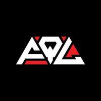 FQL triangle letter logo design with triangle shape. FQL triangle logo design monogram. FQL triangle vector logo template with red color. FQL triangular logo Simple, Elegant, and Luxurious Logo. FQL