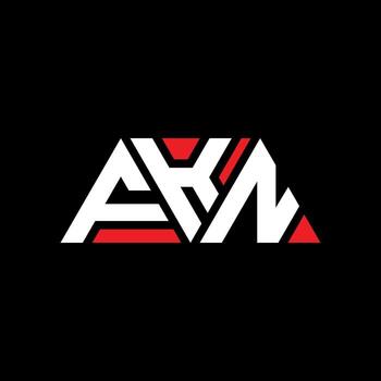 FKN triangle letter logo design with triangle shape. FKN triangle logo design monogram. FKN triangle vector logo template with red color. FKN triangular logo Simple, Elegant, and Luxurious Logo. FKN