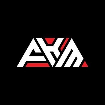 FKM triangle letter logo design with triangle shape. FKM triangle logo design monogram. FKM triangle vector logo template with red color. FKM triangular logo Simple, Elegant, and Luxurious Logo. FKM