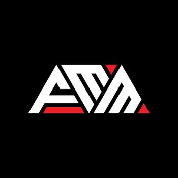 FMM triangle letter logo design with triangle shape. FMM triangle logo design monogram. FMM triangle vector logo template with red color. FMM triangular logo Simple, Elegant, and Luxurious Logo. FMM