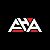 FHA triangle letter logo design with triangle shape. FHA triangle logo design monogram. FHA triangle vector logo template with red color. FHA triangular logo Simple, Elegant, and Luxurious Logo. FHA