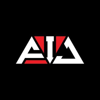 FIJ triangle letter logo design with triangle shape. FIJ triangle logo design monogram. FIJ triangle vector logo template with red color. FIJ triangular logo Simple, Elegant, and Luxurious Logo. FIJ