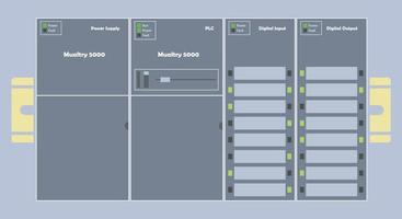 PLC Programable Logic Controller With Input and Output Flat Design vector