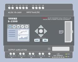 IO PLC Industrial Flat Design vector