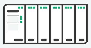 PLC Programable Logic Controller With Input and Output Flat Design vector