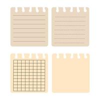 Pieces of notes of different sizes, notepad, notepad sheets sealed with sticky tape vector