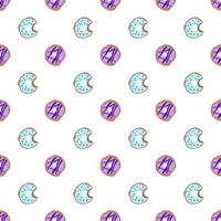 seamless pattern with glazed donuts. Bright juicy pattern on a white background vector