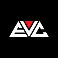 Diseño de logotipo de letra triangular evc con forma de triángulo. monograma de diseño de logotipo de triángulo evc. plantilla de logotipo de vector de triángulo evc con color rojo. logotipo triangular evc logotipo simple, elegante y lujoso. evc