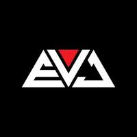 EVJ triangle letter logo design with triangle shape. EVJ triangle logo design monogram. EVJ triangle vector logo template with red color. EVJ triangular logo Simple, Elegant, and Luxurious Logo. EVJ