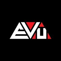 Diseño de logotipo de letra triangular evu con forma de triángulo. monograma de diseño del logotipo del triángulo evu. plantilla de logotipo de vector de triángulo evu con color rojo. logotipo triangular evu logotipo simple, elegante y lujoso. evu