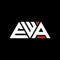 EWA triangle letter logo design with triangle shape. EWA triangle logo design monogram. EWA triangle vector logo template with red color. EWA triangular logo Simple, Elegant, and Luxurious Logo. EWA