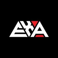 EXA triangle letter logo design with triangle shape. EXA triangle logo design monogram. EXA triangle vector logo template with red color. EXA triangular logo Simple, Elegant, and Luxurious Logo. EXA